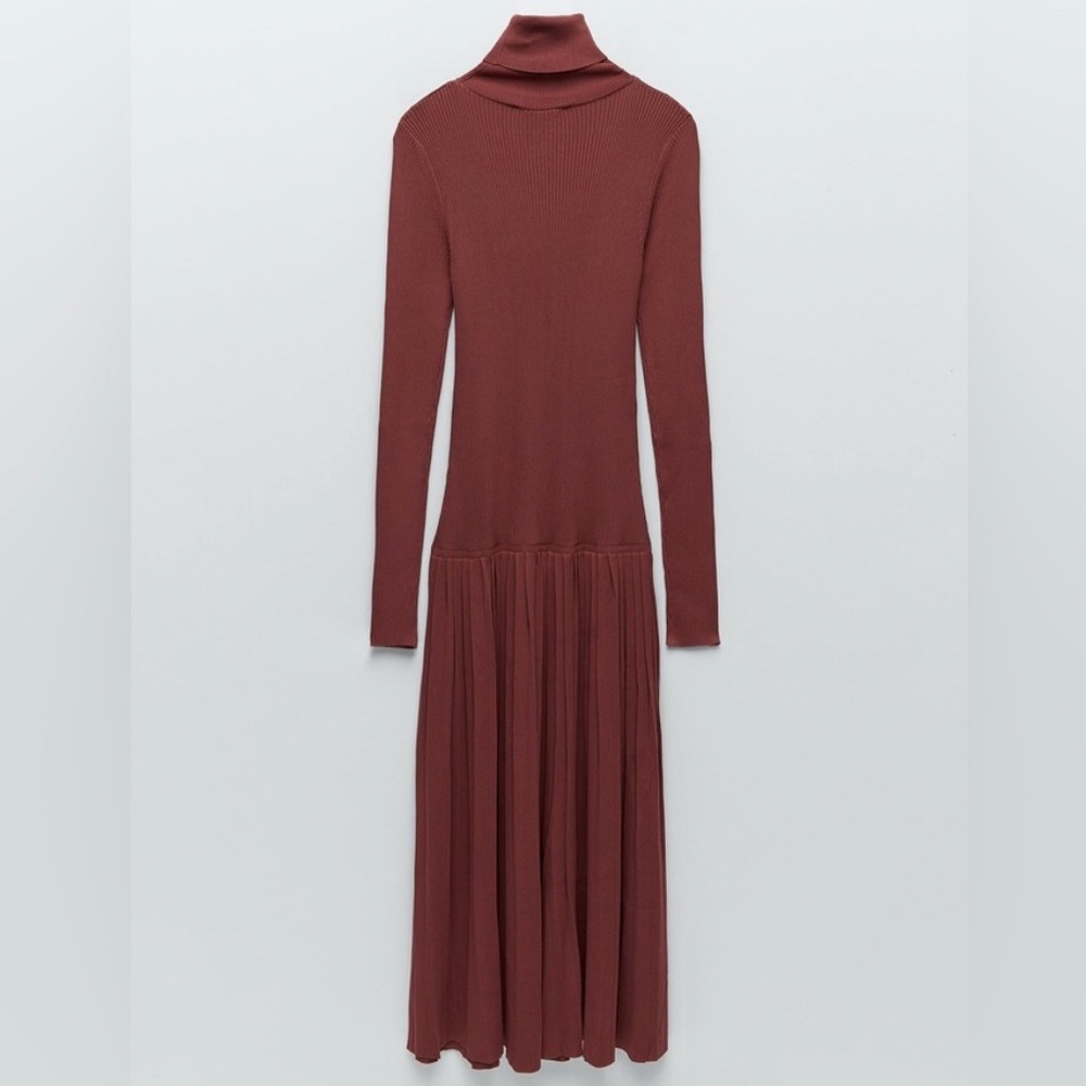KNIT DRESS WTH PLEATED KNIT SKIRT - Picture 7 of 10